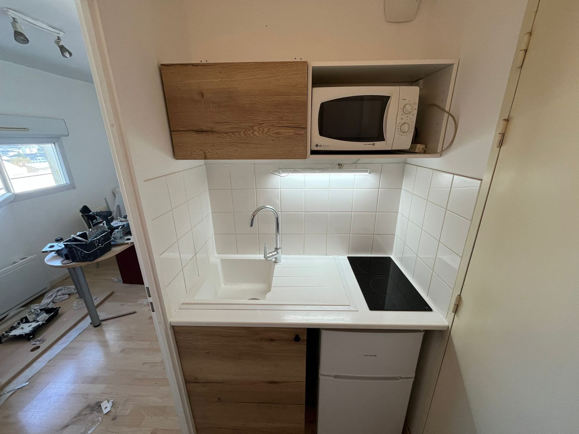 Rénovation kitchenette — chantier plomberie Le Pouliguen